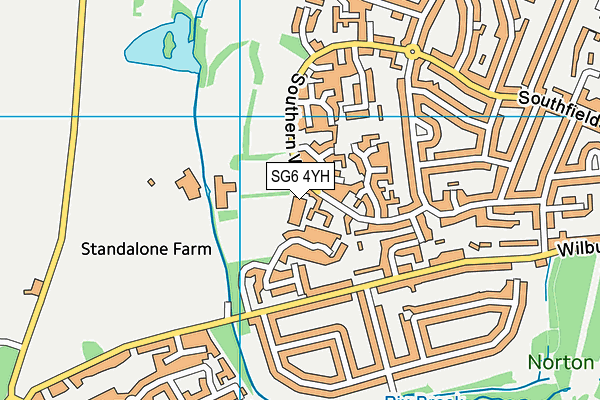 SG6 4YH map - OS VectorMap District (Ordnance Survey)