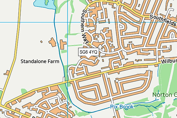 SG6 4YQ map - OS VectorMap District (Ordnance Survey)