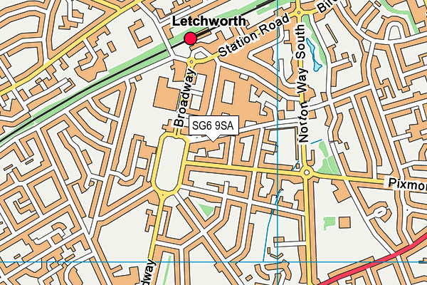 SG6 9SA map - OS VectorMap District (Ordnance Survey)