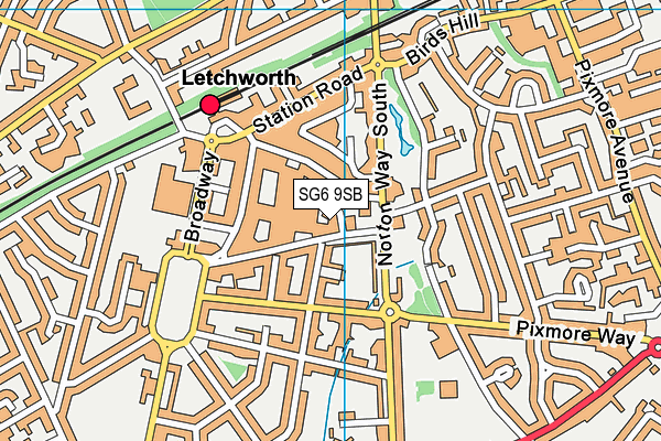 SG6 9SB map - OS VectorMap District (Ordnance Survey)