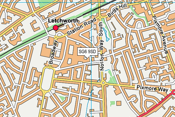 SG6 9SD map - OS VectorMap District (Ordnance Survey)