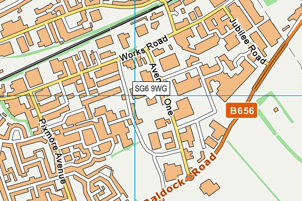 SG6 9WG map - OS VectorMap District (Ordnance Survey)