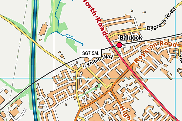 SG7 5AL map - OS VectorMap District (Ordnance Survey)