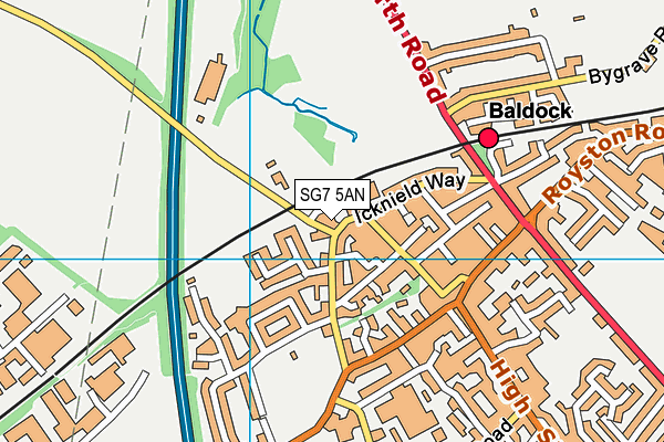 SG7 5AN map - OS VectorMap District (Ordnance Survey)