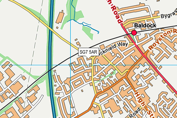SG7 5AR map - OS VectorMap District (Ordnance Survey)