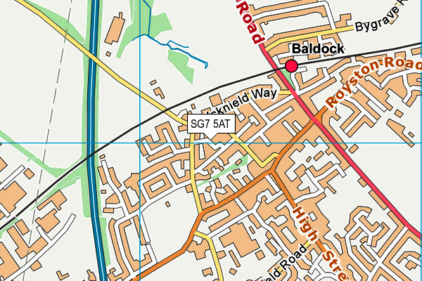 SG7 5AT map - OS VectorMap District (Ordnance Survey)
