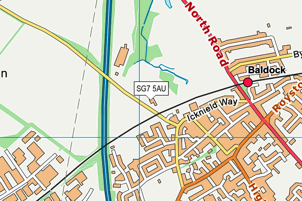 SG7 5AU map - OS VectorMap District (Ordnance Survey)