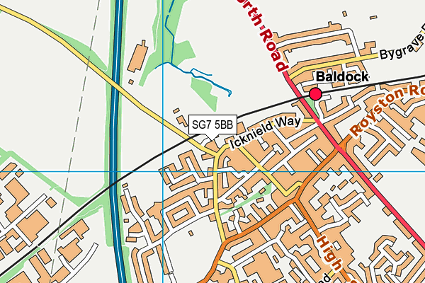 SG7 5BB map - OS VectorMap District (Ordnance Survey)