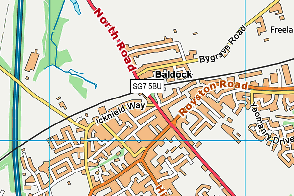 SG7 5BU map - OS VectorMap District (Ordnance Survey)