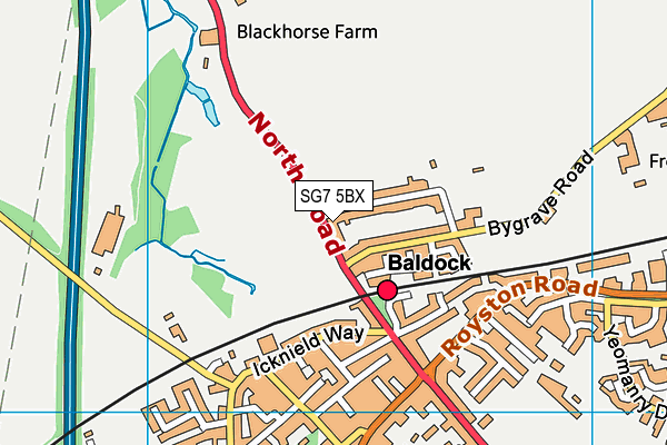 SG7 5BX map - OS VectorMap District (Ordnance Survey)