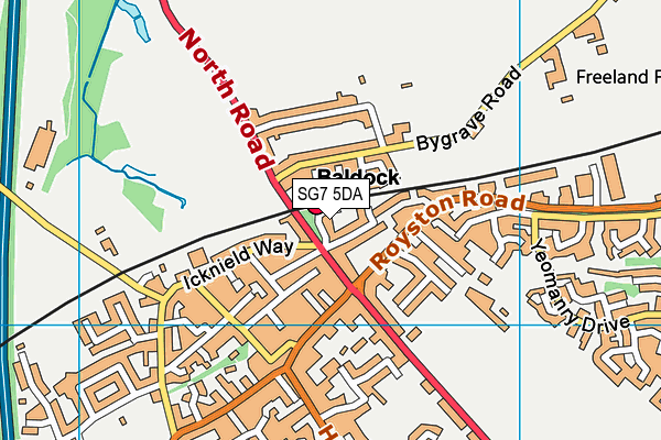 SG7 5DA map - OS VectorMap District (Ordnance Survey)
