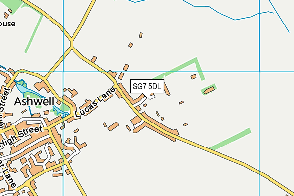 SG7 5DL map - OS VectorMap District (Ordnance Survey)