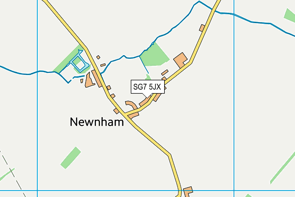 Newnham Village Hall map (SG7 5JX) - OS VectorMap District (Ordnance Survey)