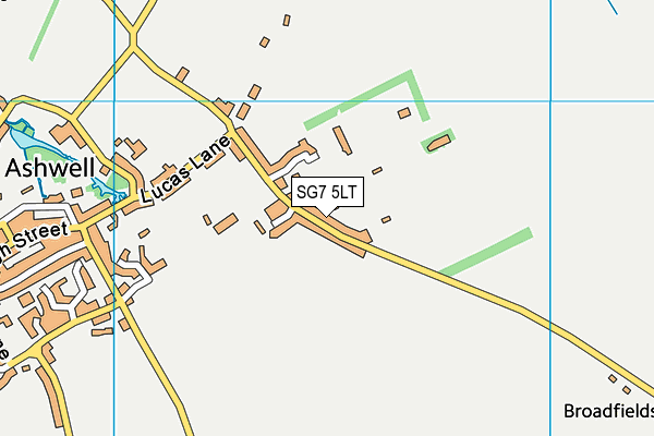 SG7 5LT map - OS VectorMap District (Ordnance Survey)
