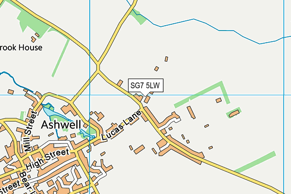 SG7 5LW map - OS VectorMap District (Ordnance Survey)