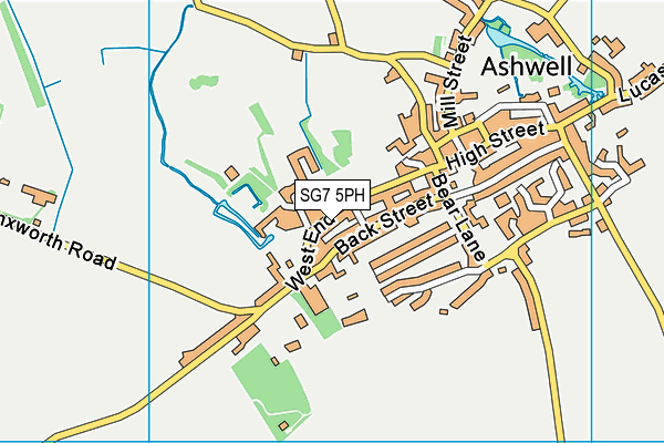SG7 5PH map - OS VectorMap District (Ordnance Survey)