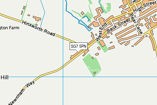 SG7 5PN map - OS VectorMap District (Ordnance Survey)