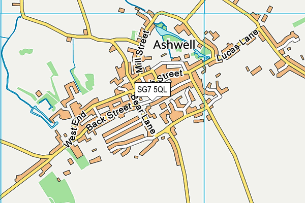 Ashwell Primary School map (SG7 5QL) - OS VectorMap District (Ordnance Survey)