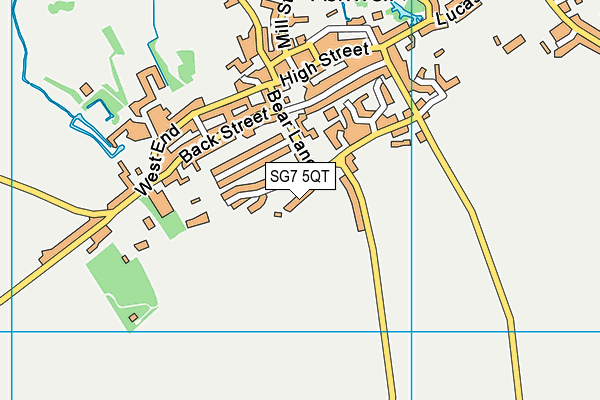 SG7 5QT map - OS VectorMap District (Ordnance Survey)