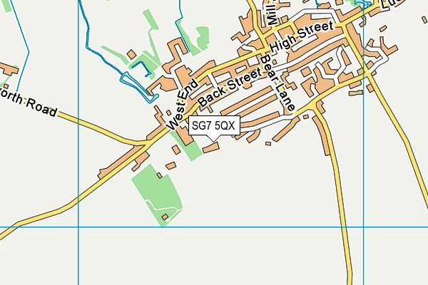 SG7 5QX map - OS VectorMap District (Ordnance Survey)