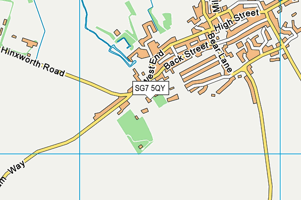 SG7 5QY map - OS VectorMap District (Ordnance Survey)