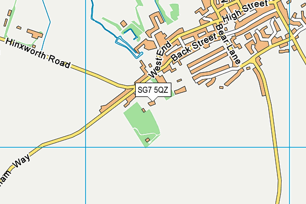 SG7 5QZ map - OS VectorMap District (Ordnance Survey)