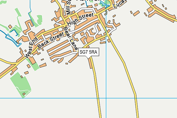 SG7 5RA map - OS VectorMap District (Ordnance Survey)