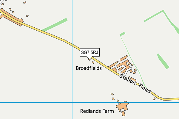 SG7 5RJ map - OS VectorMap District (Ordnance Survey)