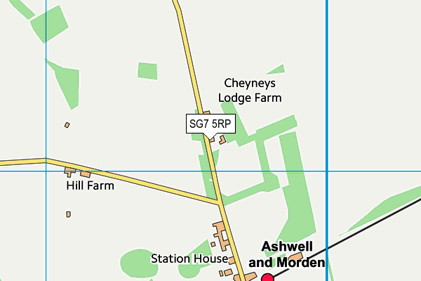 SG7 5RP map - OS VectorMap District (Ordnance Survey)