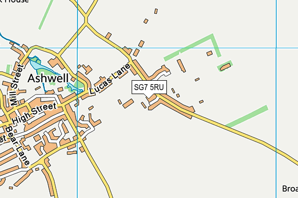 SG7 5RU map - OS VectorMap District (Ordnance Survey)