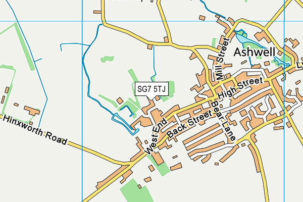 SG7 5TJ map - OS VectorMap District (Ordnance Survey)