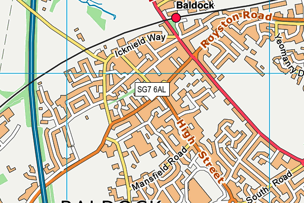 SG7 6AL map - OS VectorMap District (Ordnance Survey)