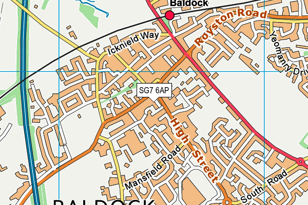 SG7 6AP map - OS VectorMap District (Ordnance Survey)