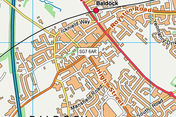 SG7 6AR map - OS VectorMap District (Ordnance Survey)