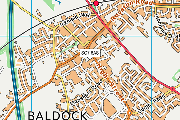 SG7 6AS map - OS VectorMap District (Ordnance Survey)