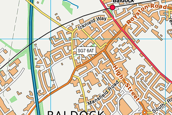 SG7 6AT map - OS VectorMap District (Ordnance Survey)