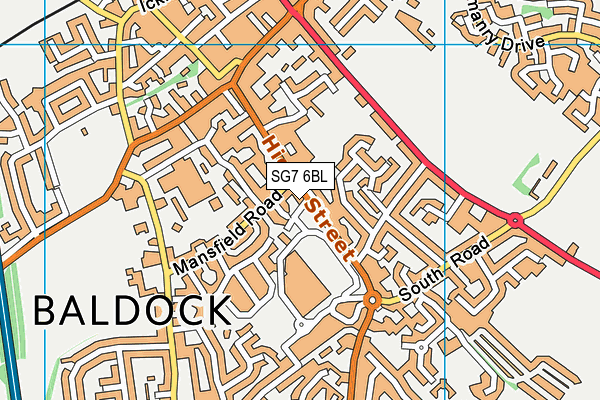 SG7 6BL map - OS VectorMap District (Ordnance Survey)