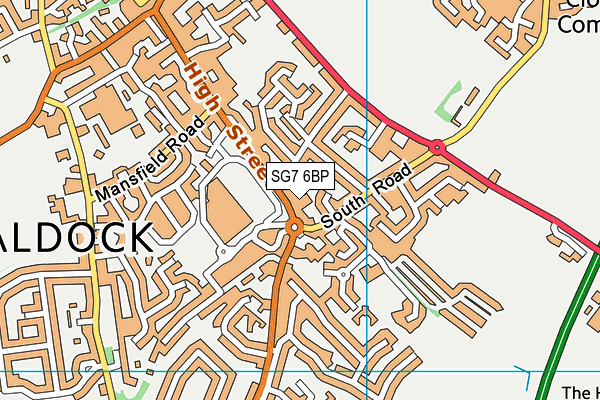 SG7 6BP map - OS VectorMap District (Ordnance Survey)