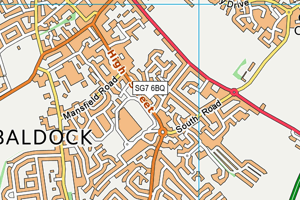 SG7 6BQ map - OS VectorMap District (Ordnance Survey)