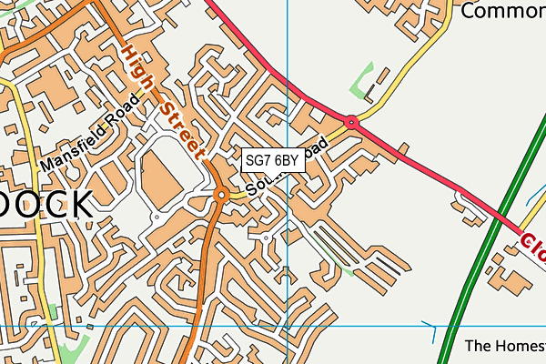 SG7 6BY map - OS VectorMap District (Ordnance Survey)