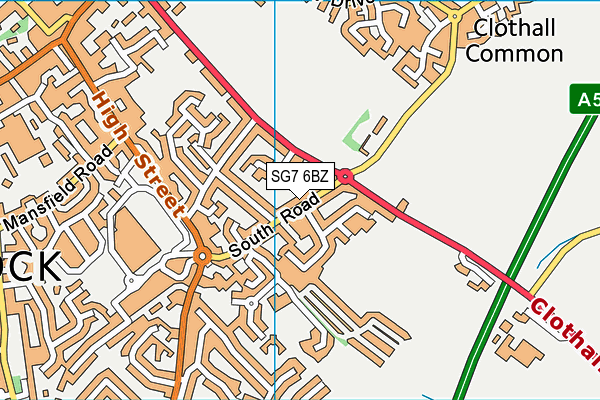 SG7 6BZ map - OS VectorMap District (Ordnance Survey)