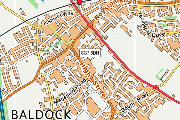 SG7 6DH map - OS VectorMap District (Ordnance Survey)
