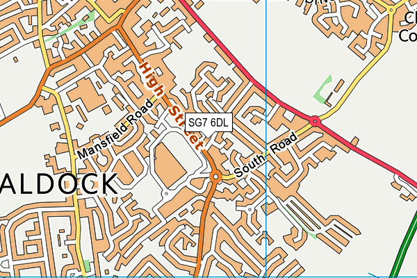 SG7 6DL map - OS VectorMap District (Ordnance Survey)