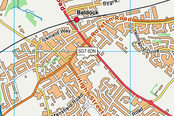 SG7 6DN map - OS VectorMap District (Ordnance Survey)