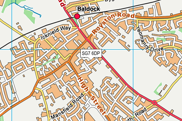 SG7 6DP map - OS VectorMap District (Ordnance Survey)