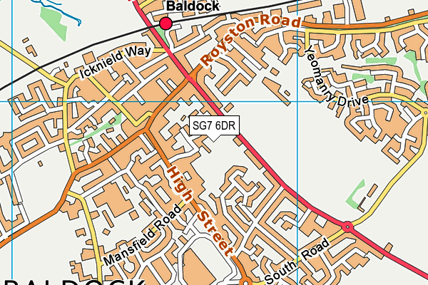 SG7 6DR map - OS VectorMap District (Ordnance Survey)