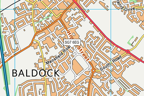 SG7 6EG map - OS VectorMap District (Ordnance Survey)