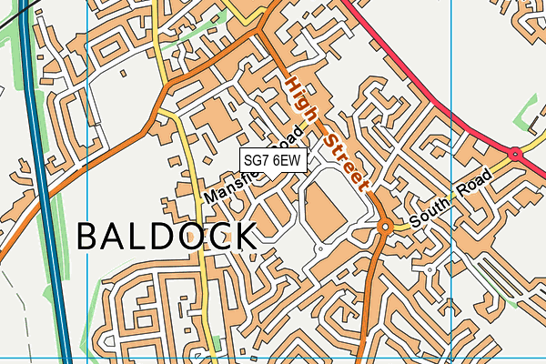 SG7 6EW map - OS VectorMap District (Ordnance Survey)