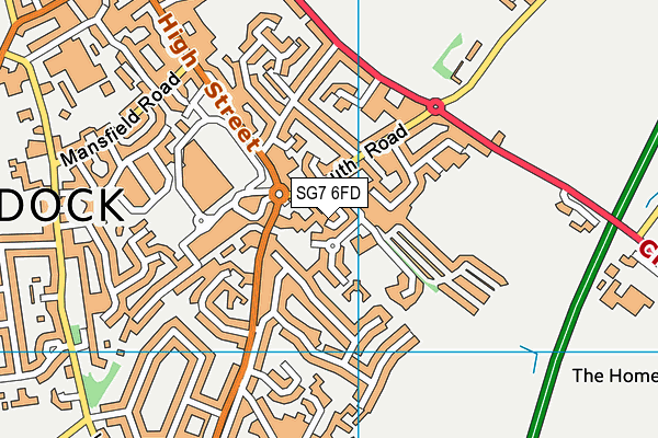 SG7 6FD map - OS VectorMap District (Ordnance Survey)