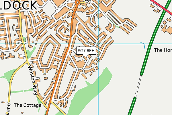 SG7 6FH map - OS VectorMap District (Ordnance Survey)